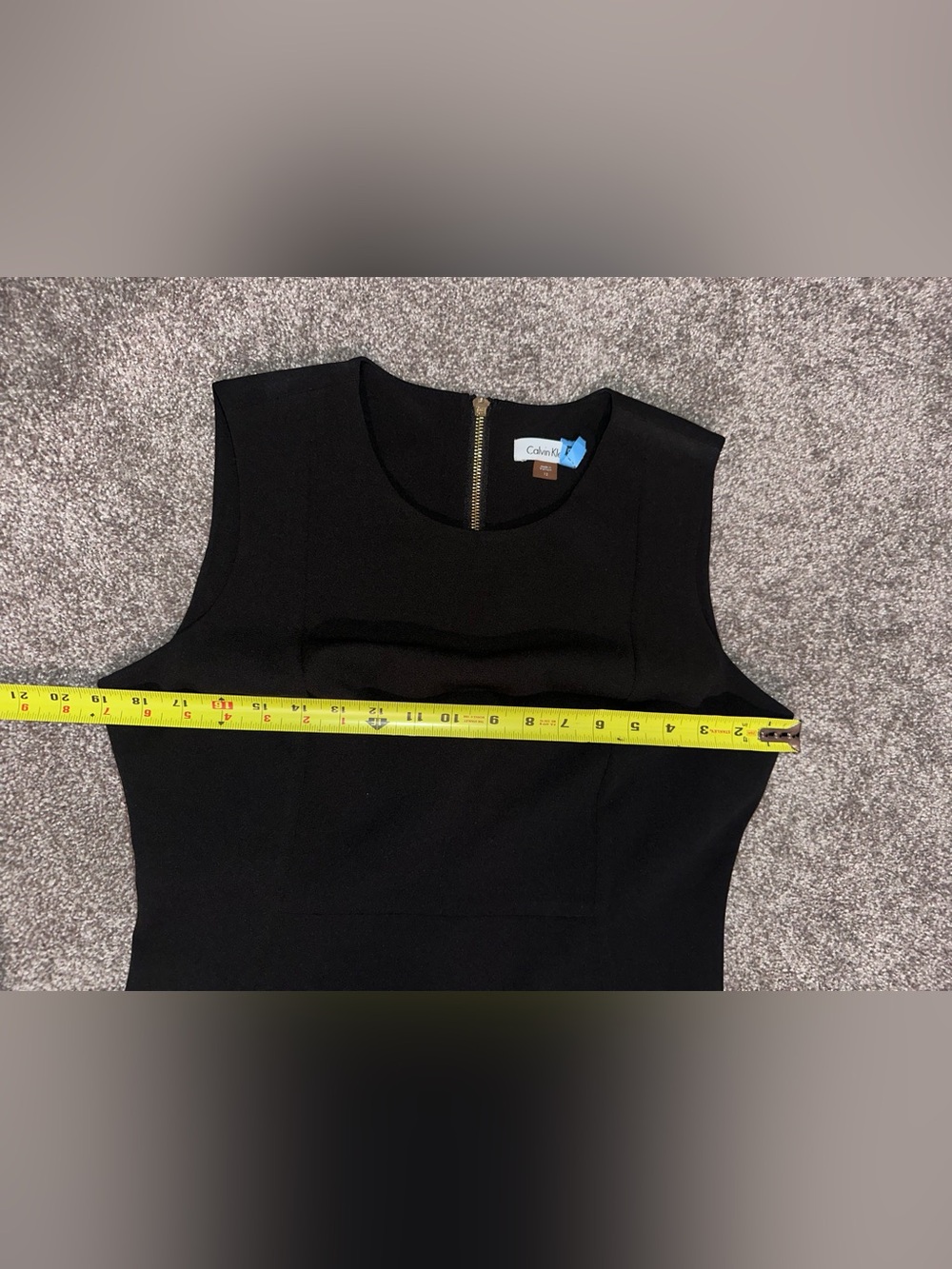 Calvin Klein Black Scuba Crepe Sheath Dress, Size 12 - Picture 8 of 10